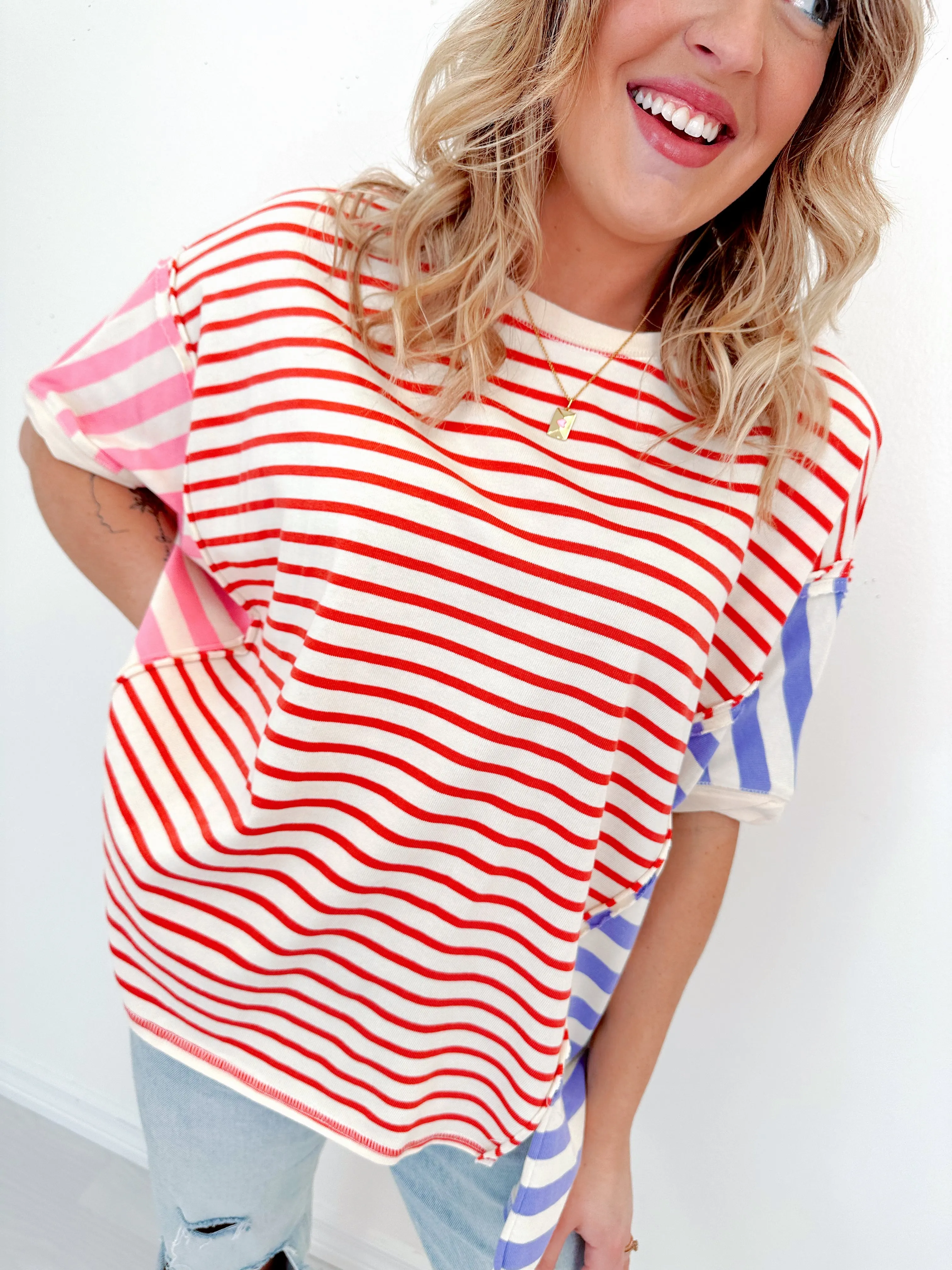 All Yours Colorblock Striped Top