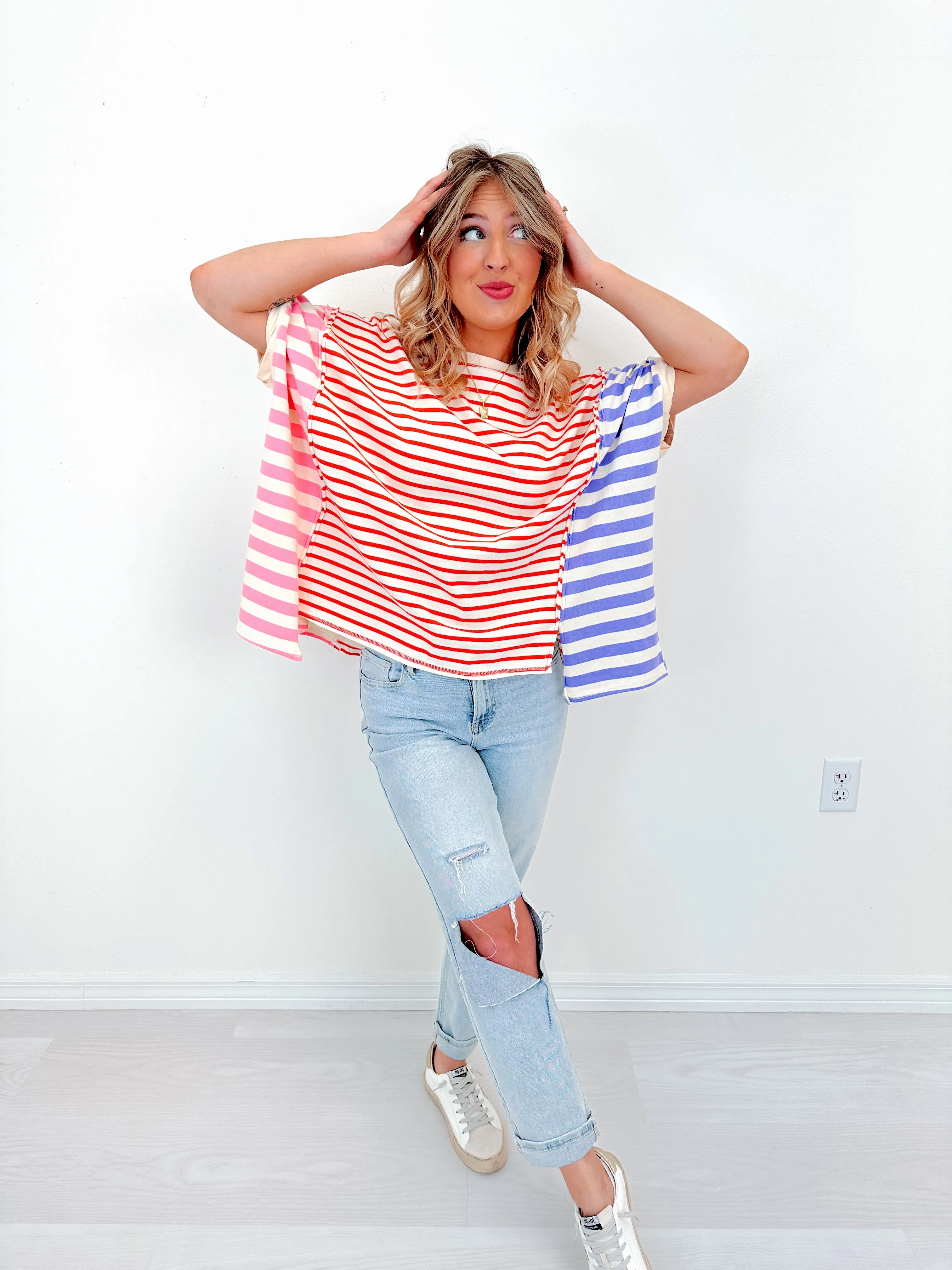 All Yours Colorblock Striped Top