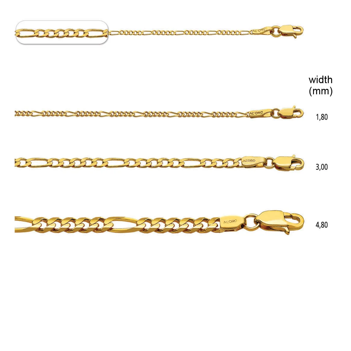 Al'Oro Classic Figaro Chain