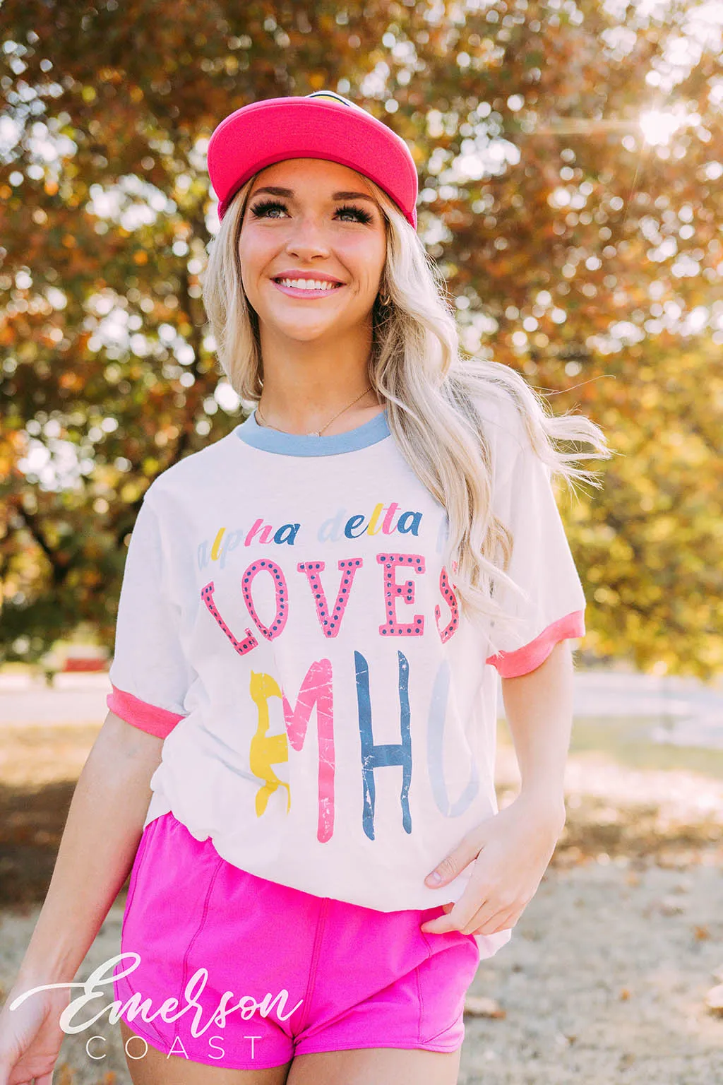 Alpha Delta Pi Philanthropy RMHC Colorblock Ringer Tee