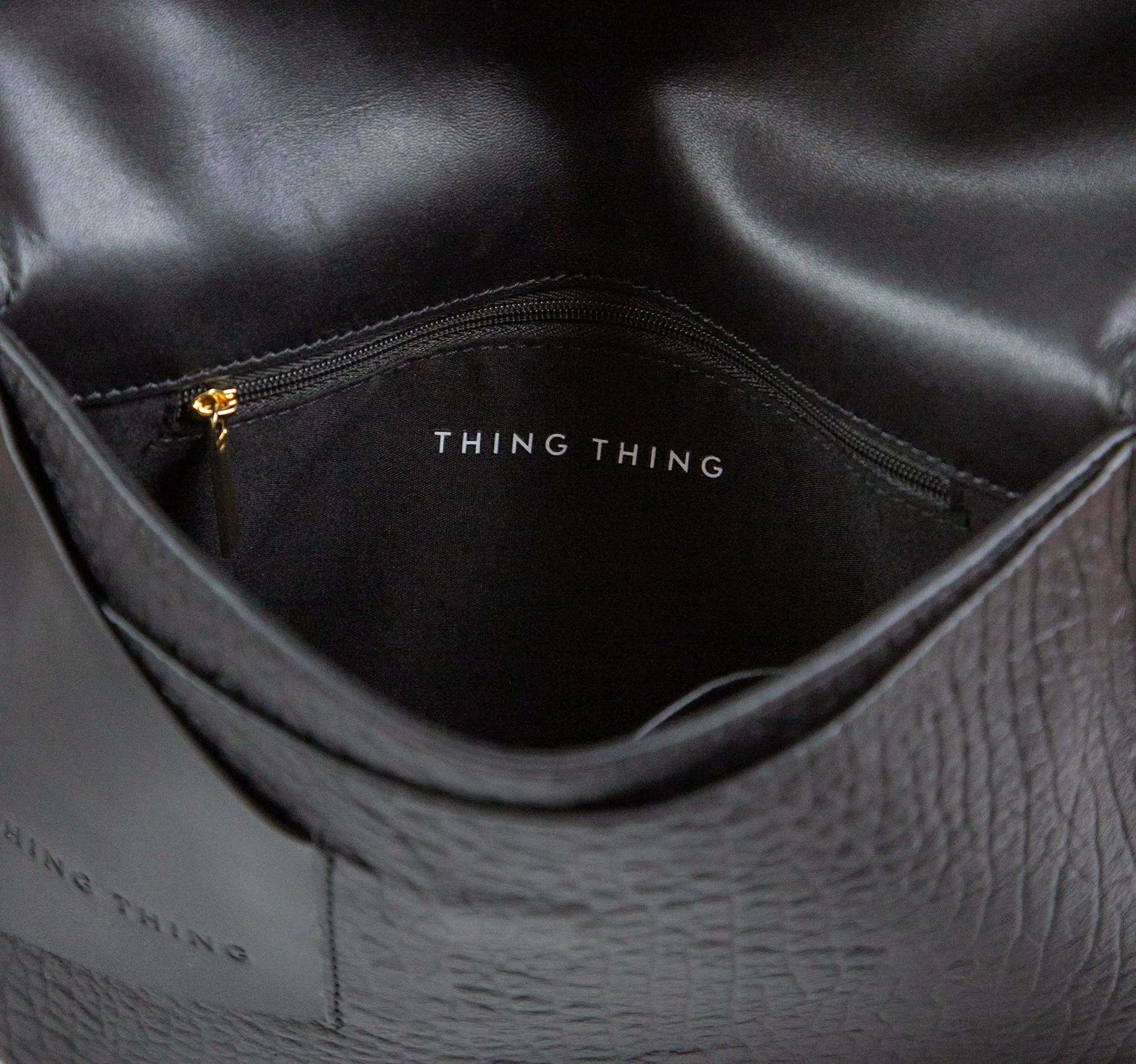 ANNASTAIA BAG - BLACK BUBBLE LEATHER
