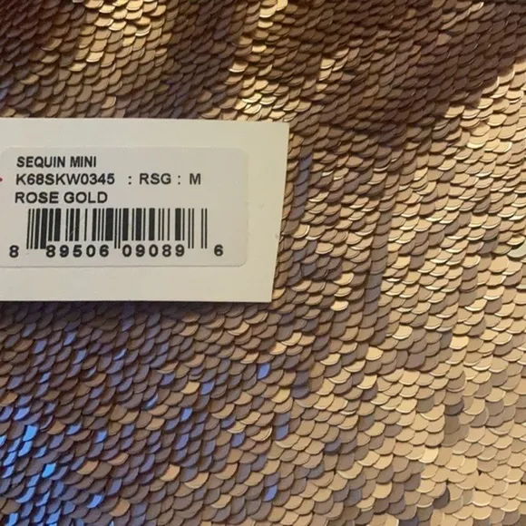 ANTHROPOLOGIE BISHOP   YOUNG Reversible Rose Gold/Silver Sequin Mini Skirt Sz: M