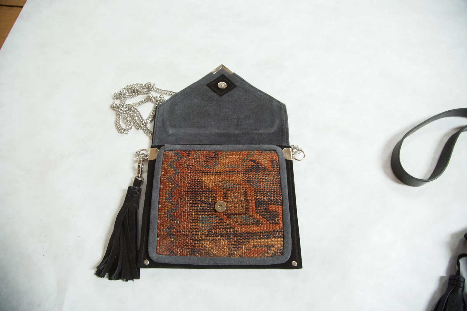 Antique Kurdish Rug Framgent Bag