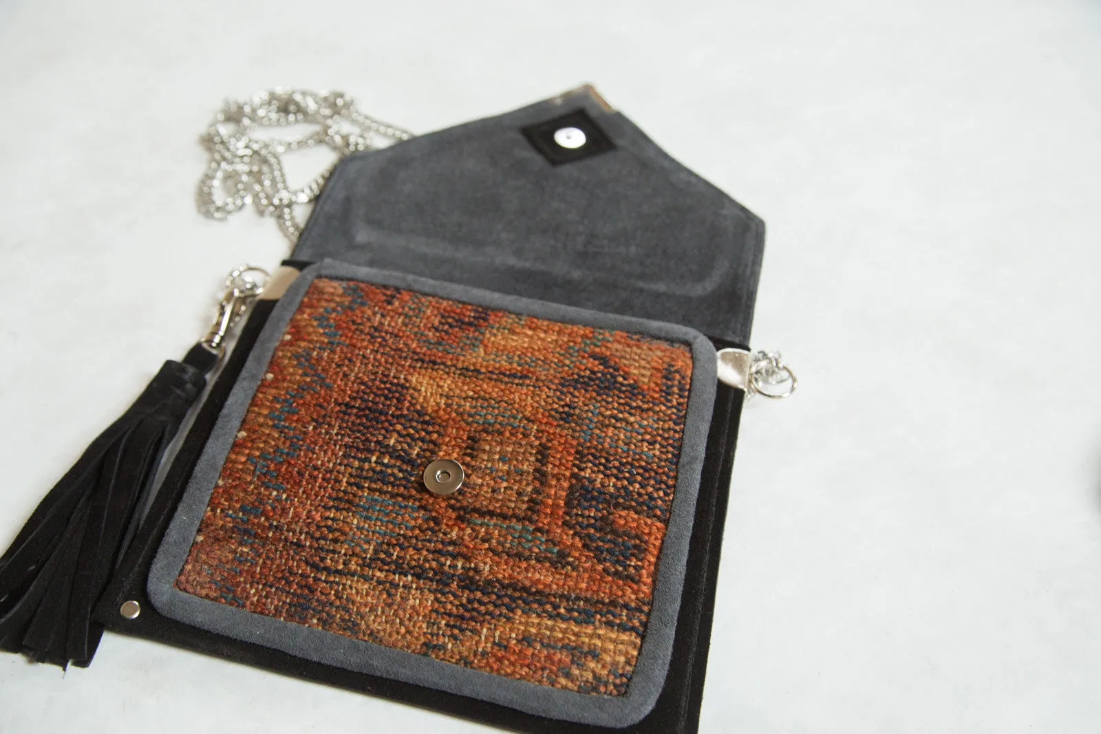 Antique Kurdish Rug Framgent Bag