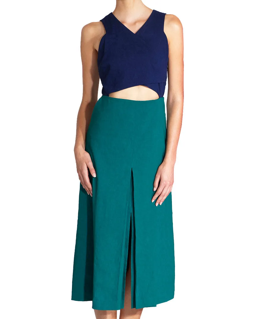 Apiece Apart Viotia Criss Cross Dress | Navy/Daphne - FINAL SALE