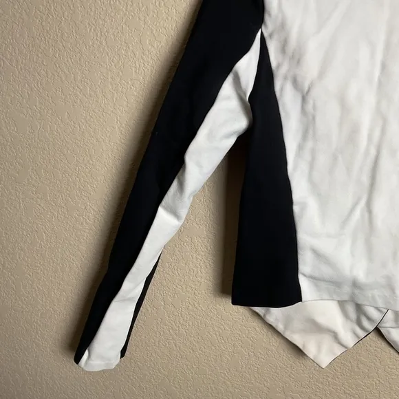 Armani Exchange Womens Small White Black Colorblock Moto Jacket
