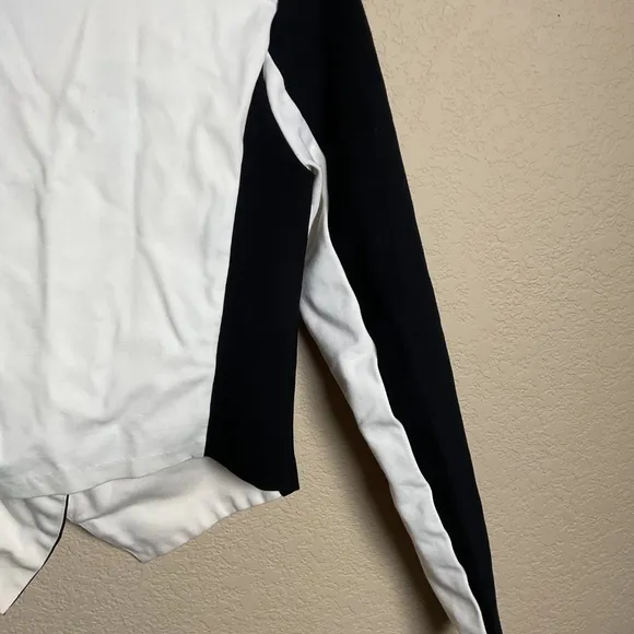 Armani Exchange Womens Small White Black Colorblock Moto Jacket