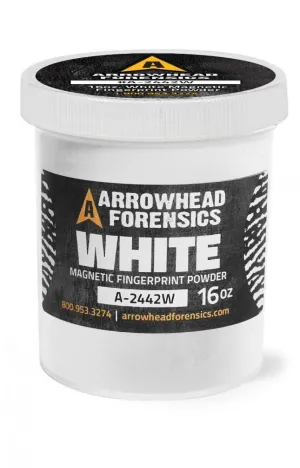 Arrowhead Forensics White Magnetic Latent Fingerprint Powder - 16 oz.
