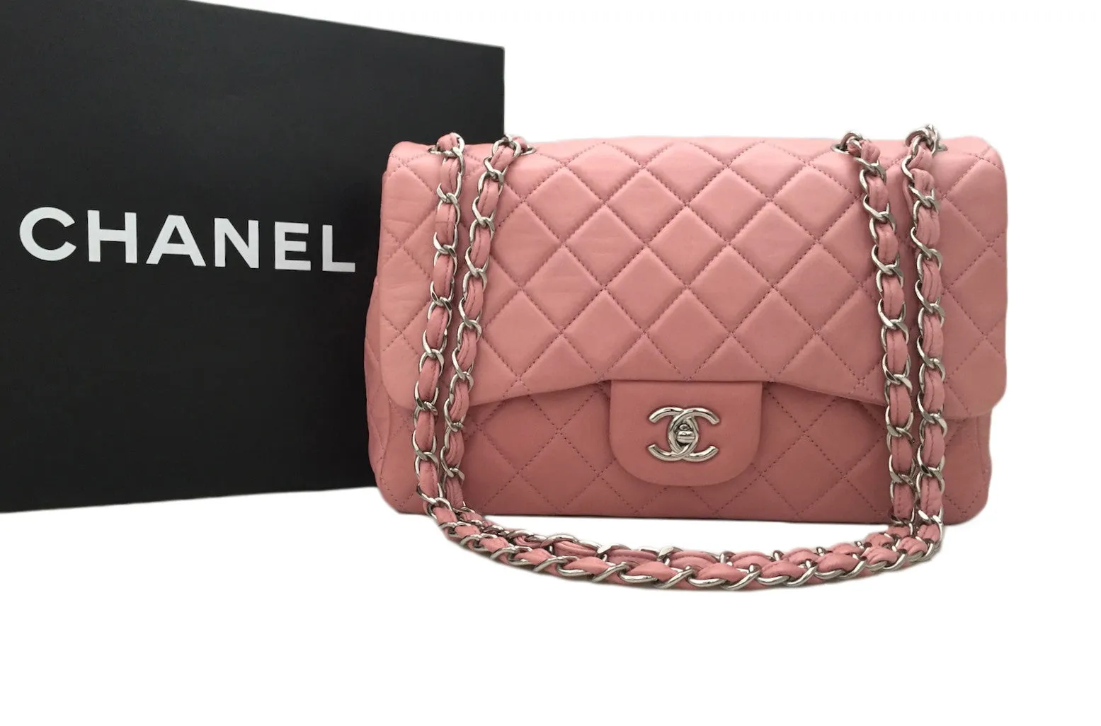 Authentic Chanel Pink Lambskin Jumbo – BRAND NEW IN BOX