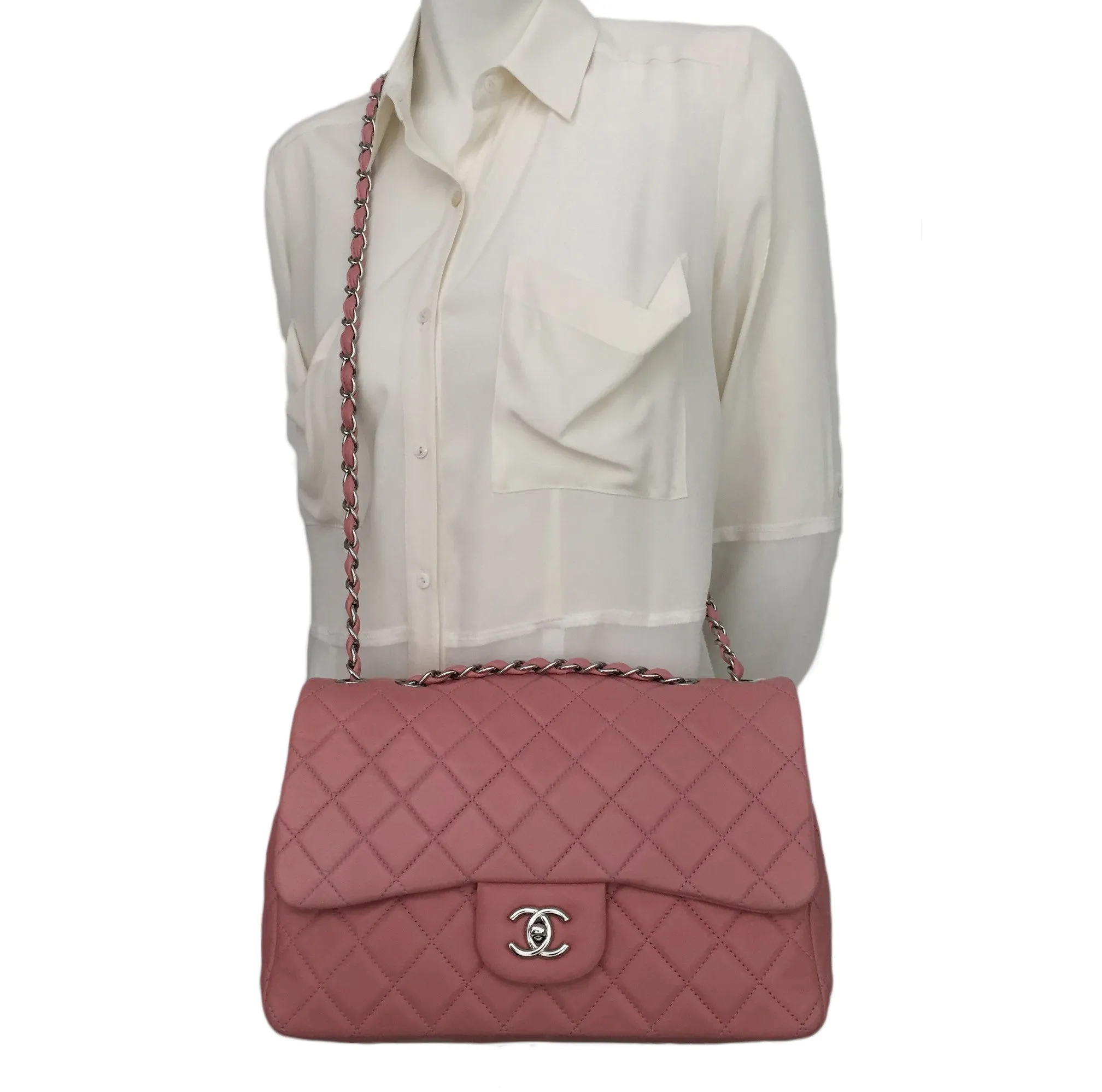 Authentic Chanel Pink Lambskin Jumbo – BRAND NEW IN BOX