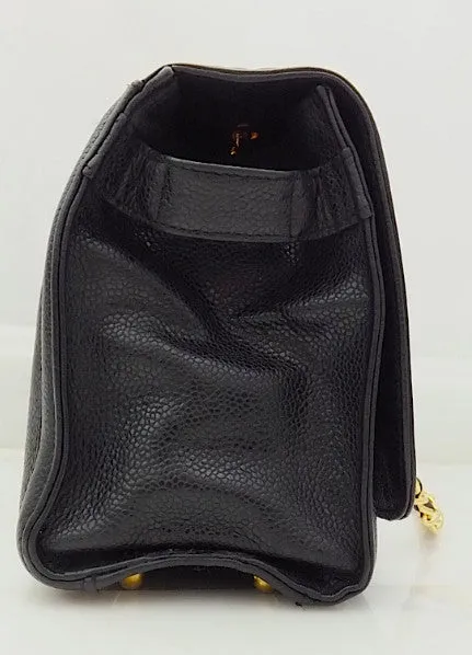 Authentic Chanel Vintage Jumbo Caviar Camera Handbag