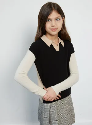 Autumn Cashmere Colorblock Polo Sweater