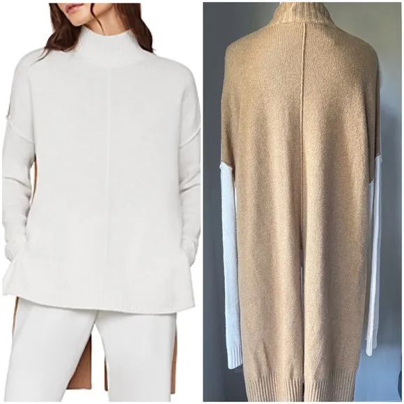 BCBGMaxAzria Colorblock High Low Sweater