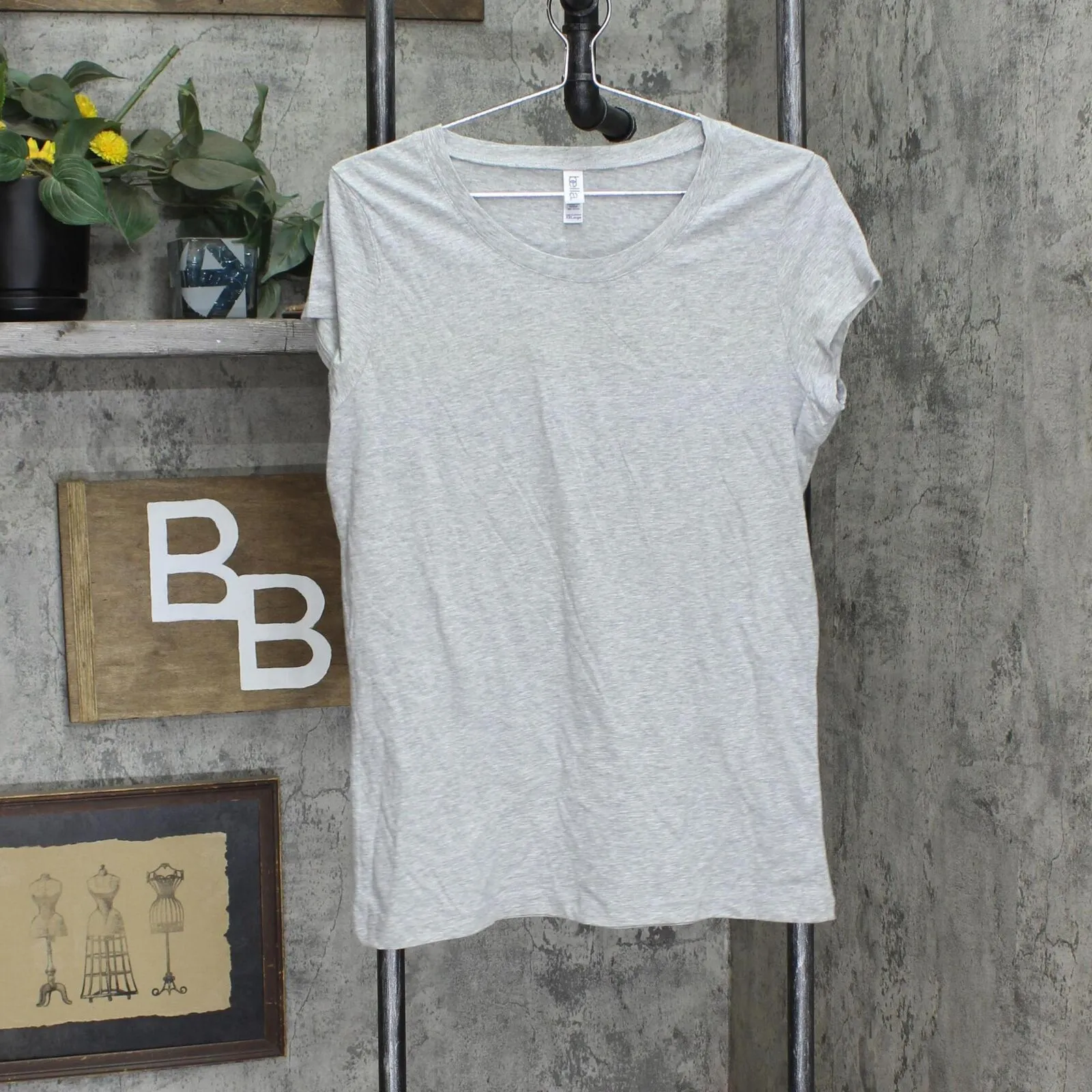 Bella Womens Knit Stretch Cap Sleeve T-Shirt Tee 166bc9bbf4cef3 Sports Gray 2XL