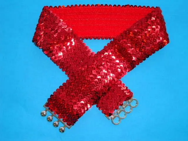 Belt Disco Costume Red Sequin