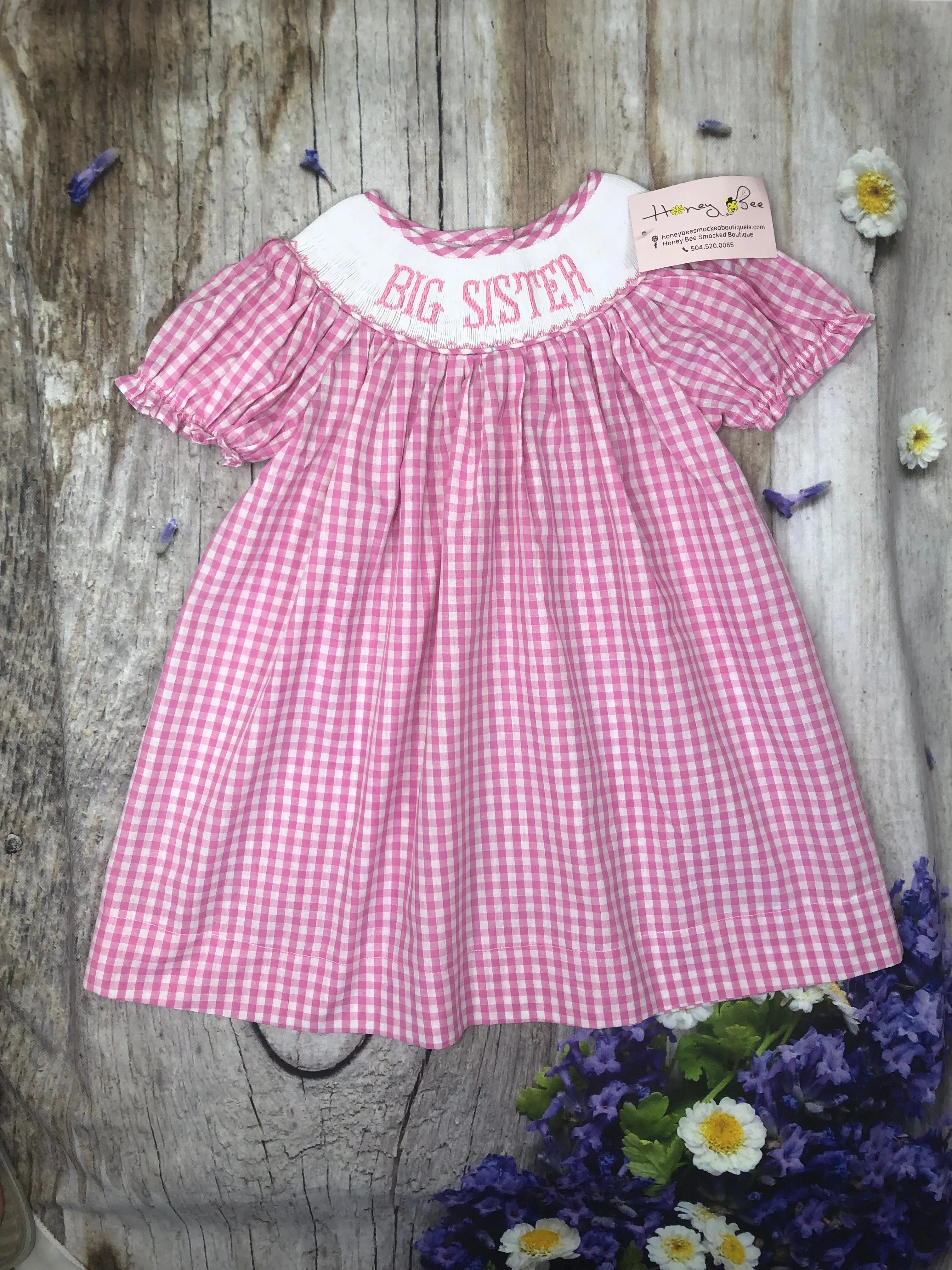Big sister smocked dress