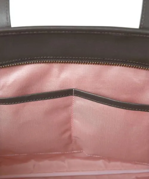 Bitter Chocolate Zip Leather Tote Bag (Pink Liner)【Japan Jewelry】