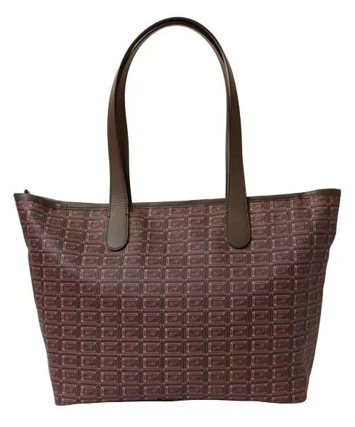 Bitter Chocolate Zip Leather Tote Bag【Japan Jewelry】