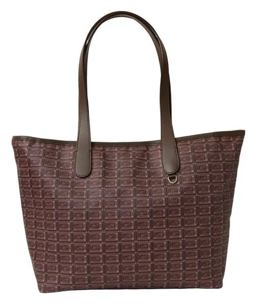 Bitter Chocolate Zip Leather Tote Bag【Japan Jewelry】