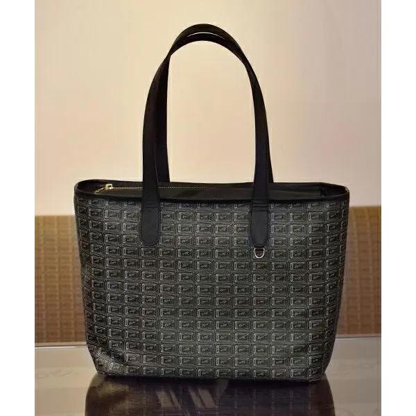 Black Chocolate Zip Leather Tote Bag【Japan Jewelry】