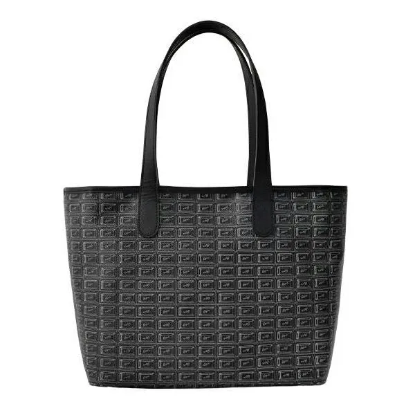 Black Chocolate Zip Leather Tote Bag【Japan Jewelry】