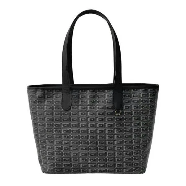 Black Chocolate Zip Leather Tote Bag【Japan Jewelry】