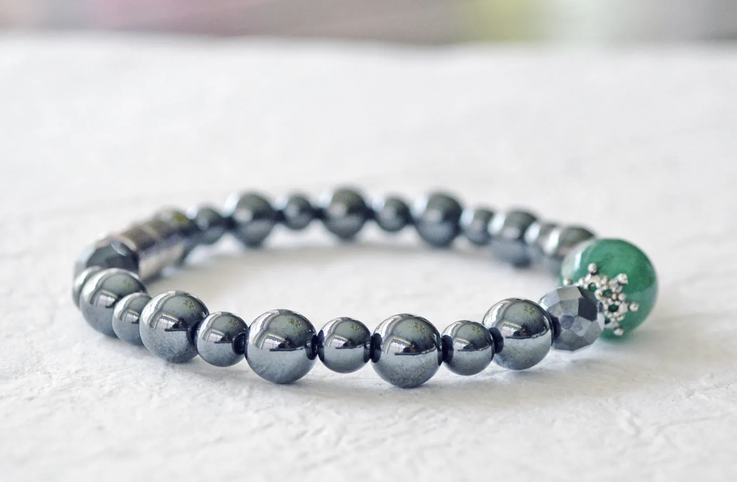 Black Hematite & Agate Magnetic Bracelet for Pain