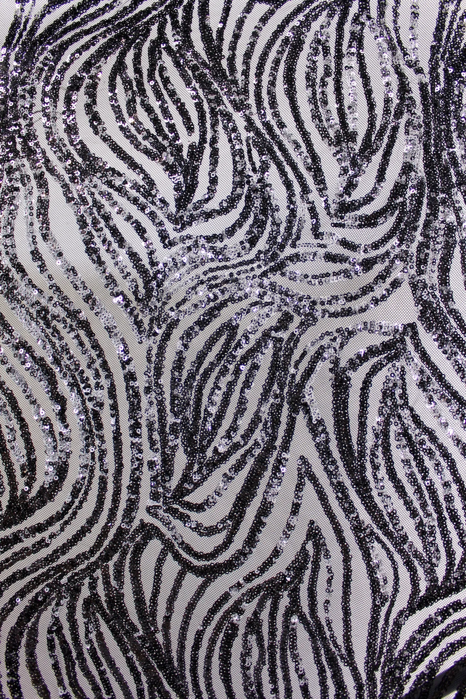 Black Sequined Lace Fabric Sample