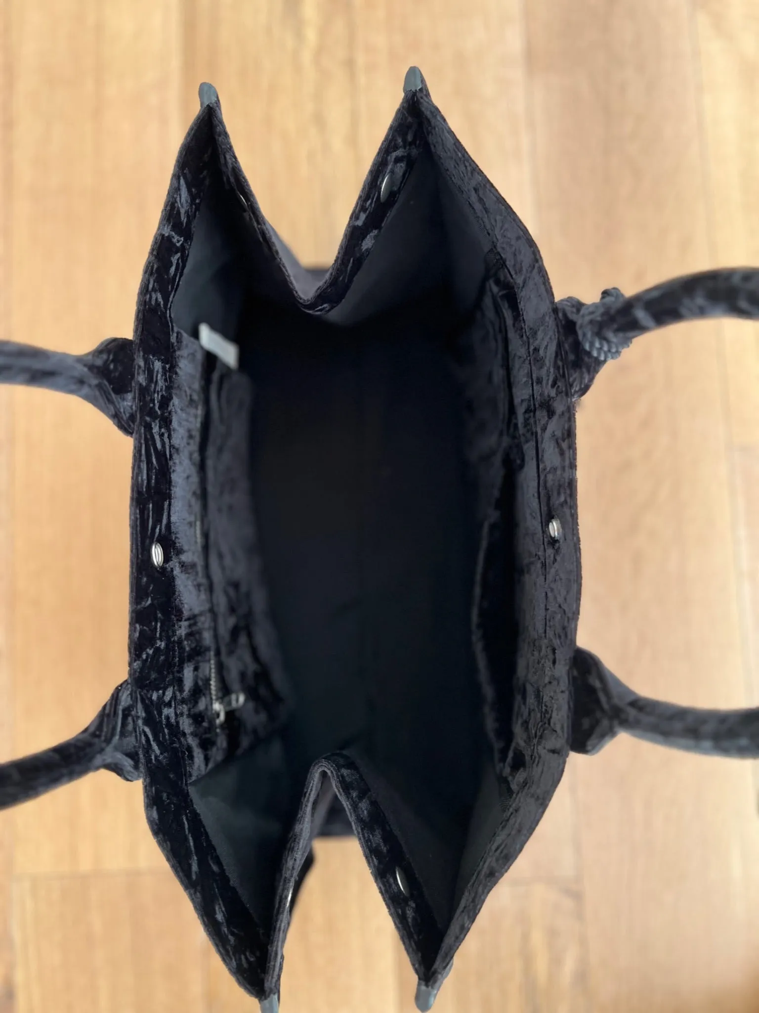 Black Velvet East West Bag   FREE Black Tassel   FREE Gold Jewelry Pins
