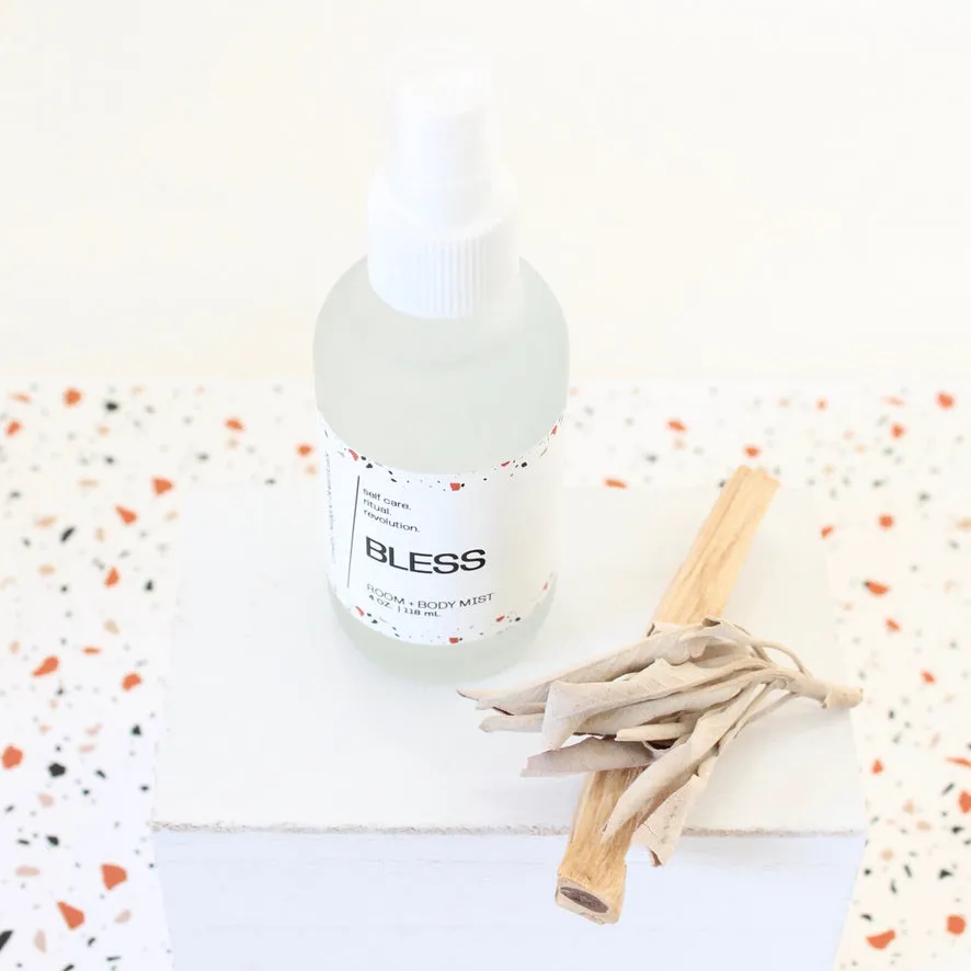 BLESS Energy Cleansing Spray. Cedar. Citrus. Sage. Palo Santo. Antibacterial Yoga Mat Mist. Quartz Crystal. 4 oz.