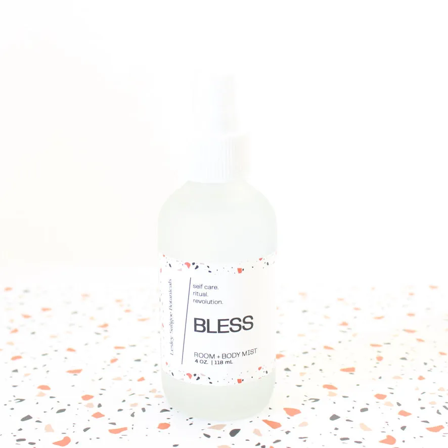 BLESS Energy Cleansing Spray. Cedar. Citrus. Sage. Palo Santo. Antibacterial Yoga Mat Mist. Quartz Crystal. 4 oz.
