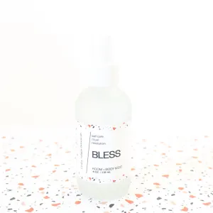 BLESS Energy Cleansing Spray. Cedar. Citrus. Sage. Palo Santo. Antibacterial Yoga Mat Mist. Quartz Crystal. 4 oz.