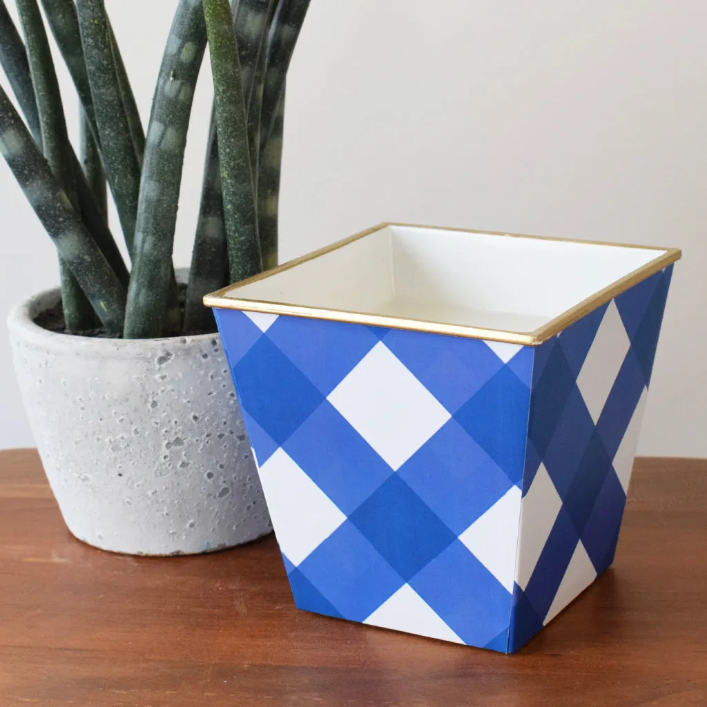 Blue Buffalo Check Patterned Candle