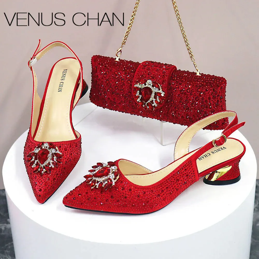 Blue Color Italian Design Party Shoes With Matching Clutch Bag Hot African Wedding With Women Heel Shoes And Bag Set Party
