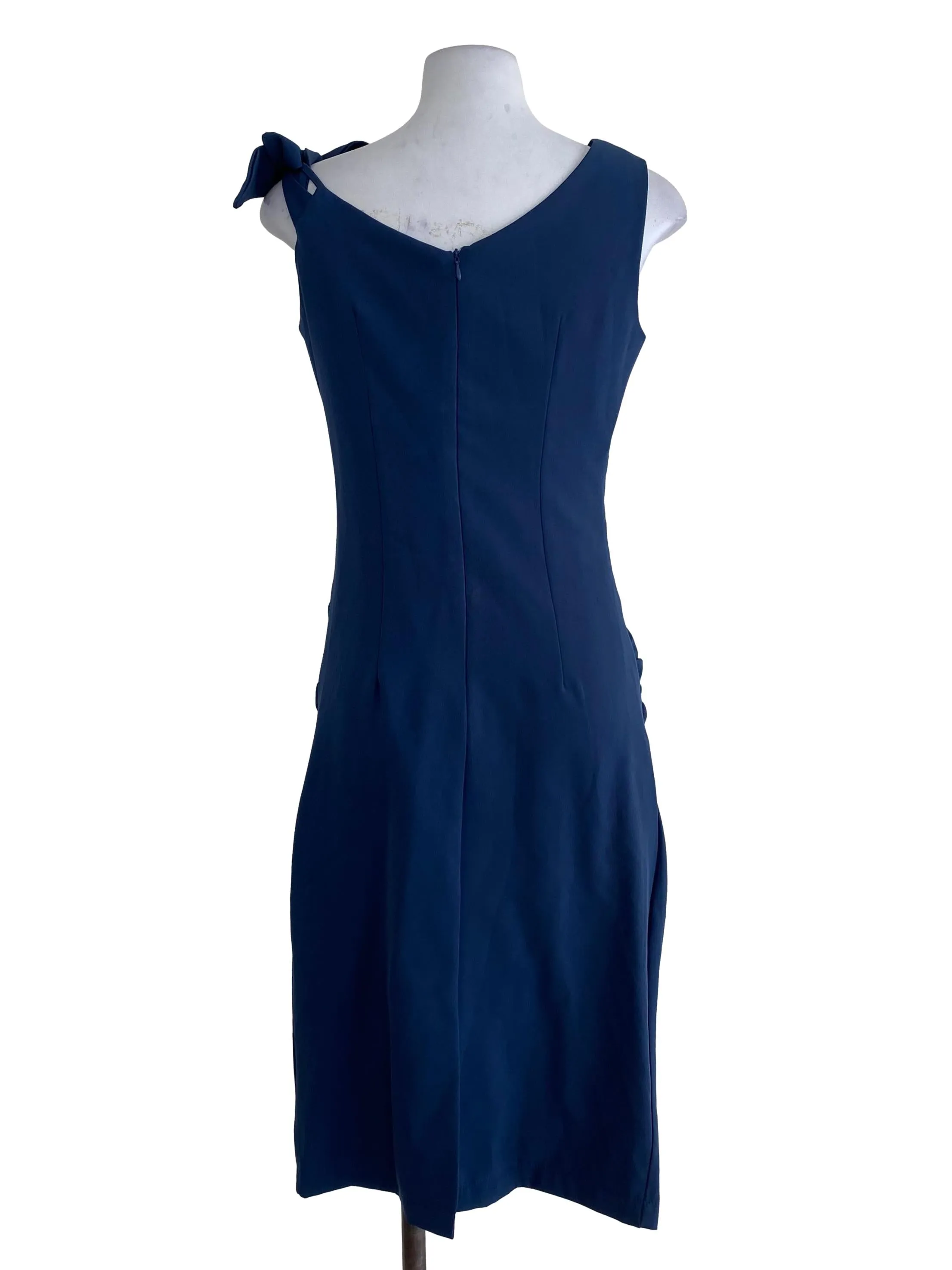 Blue Plain Slim Dress