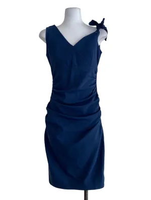 Blue Plain Slim Dress