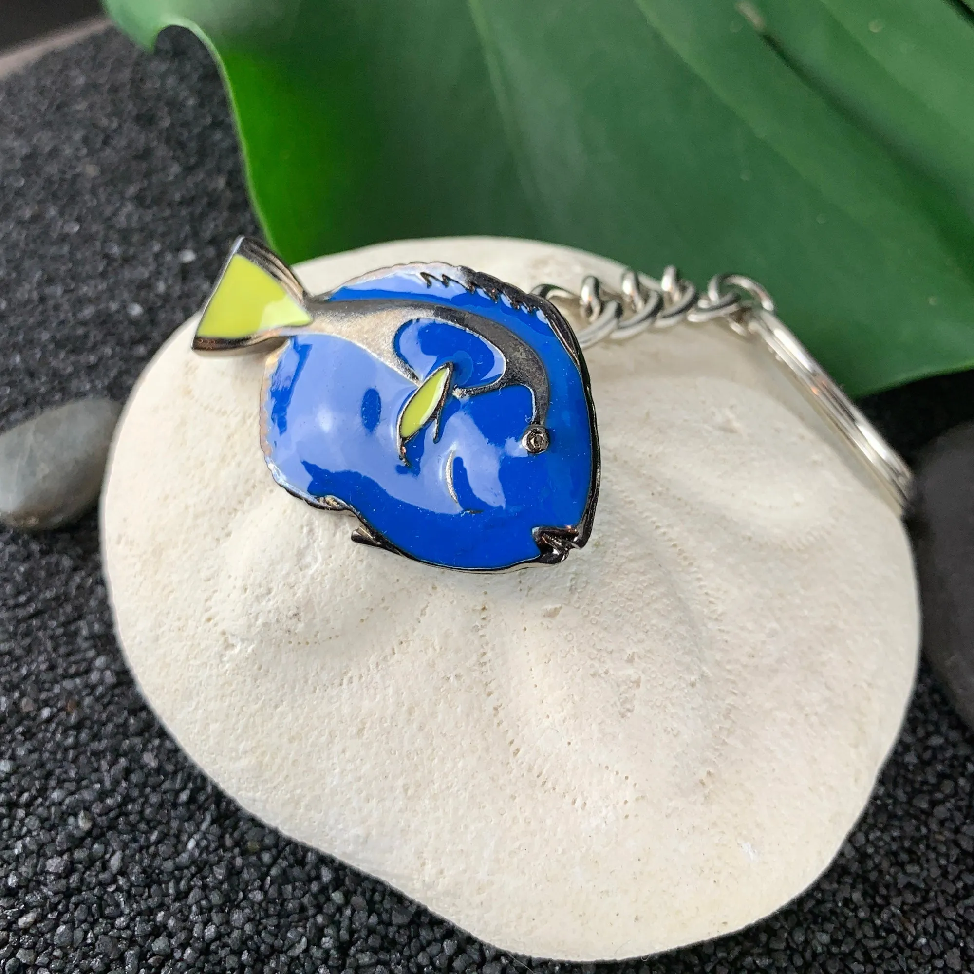 Blue Tang Keychain for Women and Teens-Key Chain Gifts, Blue Tang Key Ring, Blue Tang Charm, Gift for Ocean Lover, Pewter Keychain