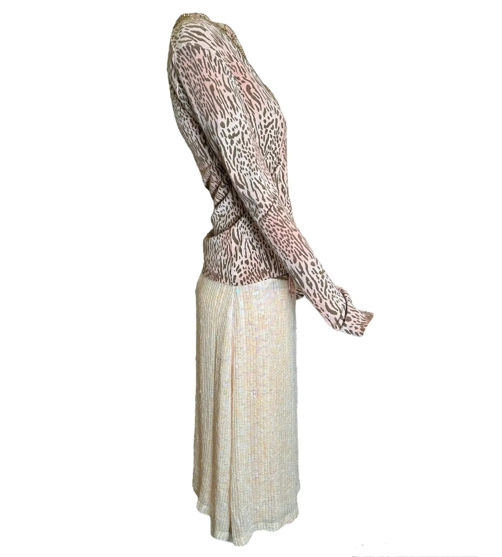 Blumarine Pink Animal Print Sequined 3-Piece Ensemble NWT