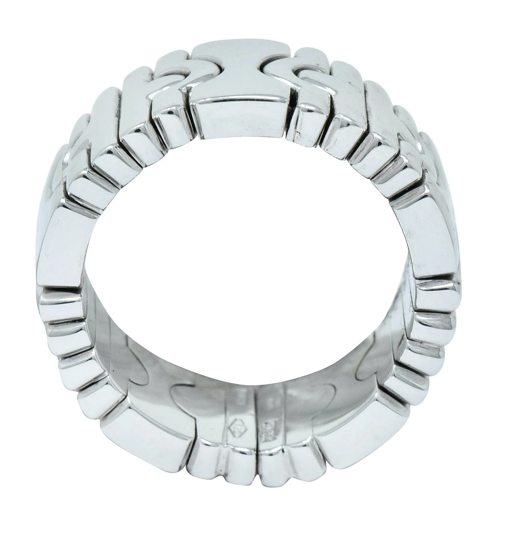 Bulgari 18 Karat White Gold Parentesi Band Ring Circa 1990