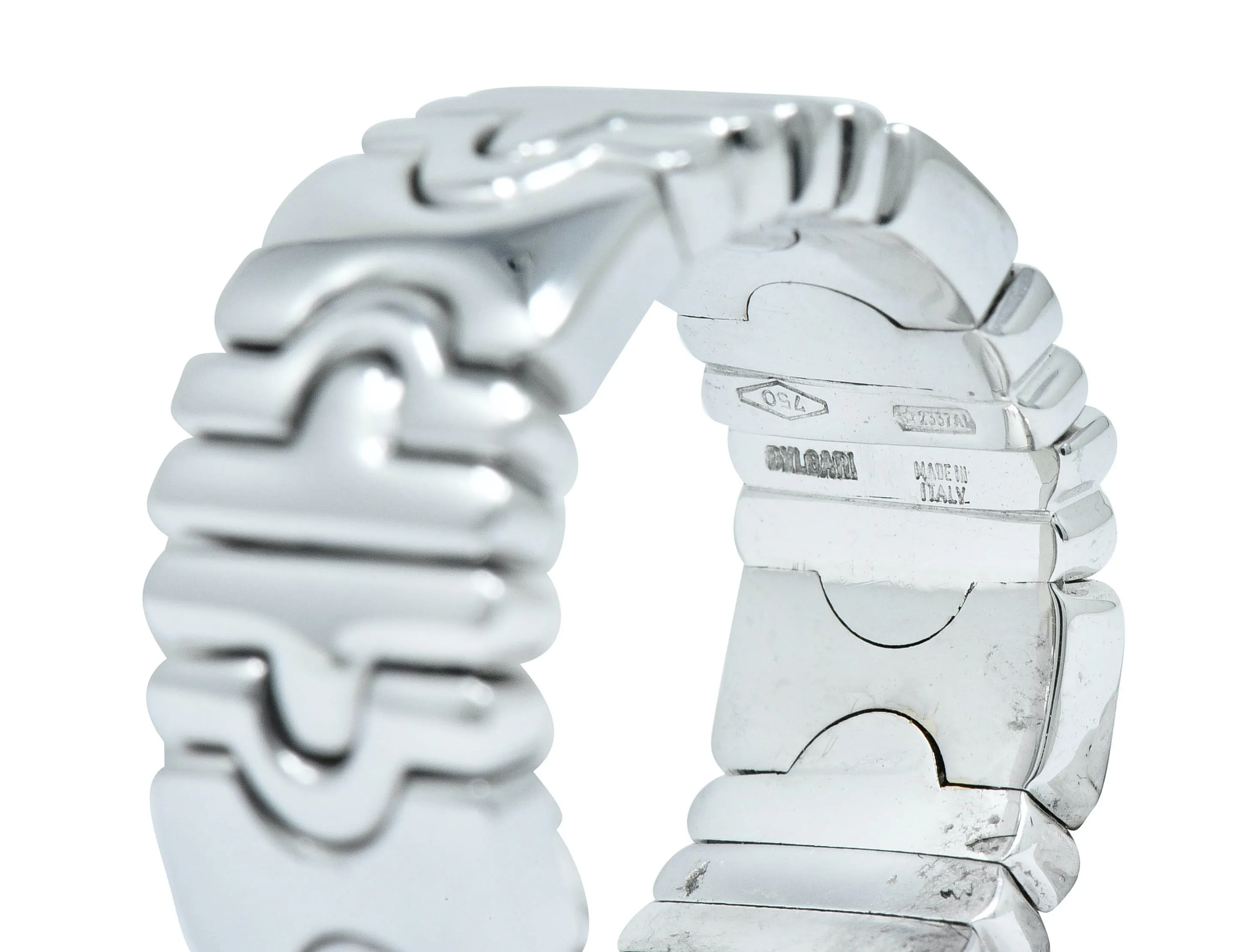 Bulgari 18 Karat White Gold Parentesi Band Ring Circa 1990