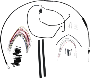Burly Brand B30-1101 Extended Cable/Brake Line Kit for 16in. Ape Handlebars - Black Vinyl