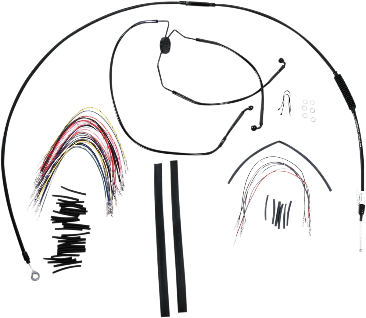 Burly Brand B30-1101 Extended Cable/Brake Line Kit for 16in. Ape Handlebars - Black Vinyl