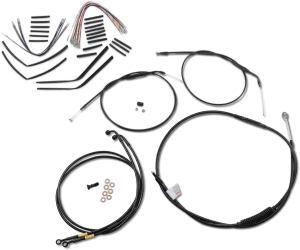 Burly Brand B30-1198 Extended Cable/Brake Line Kit for 14in. Ape Handlebars - Black
