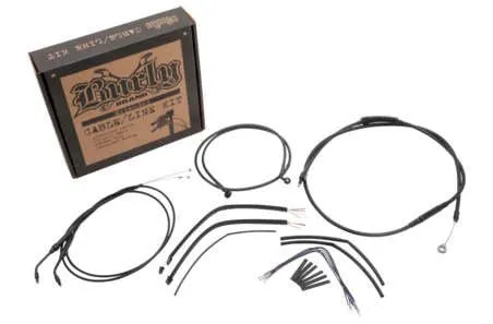 Burly Brand B30-1198 Extended Cable/Brake Line Kit for 14in. Ape Handlebars - Black