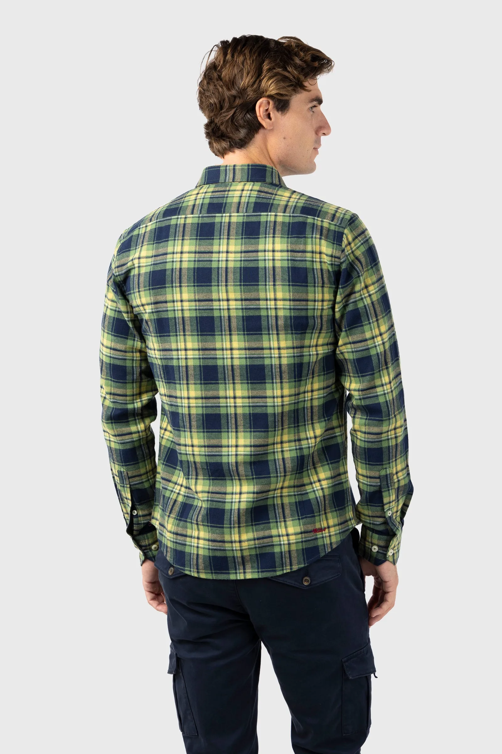 Camisa Viella Marino Verde Amarillo Slim Fit