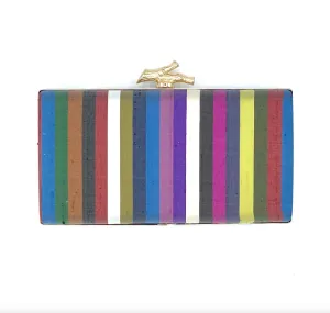 Carly Clutch Striped Silk - Box