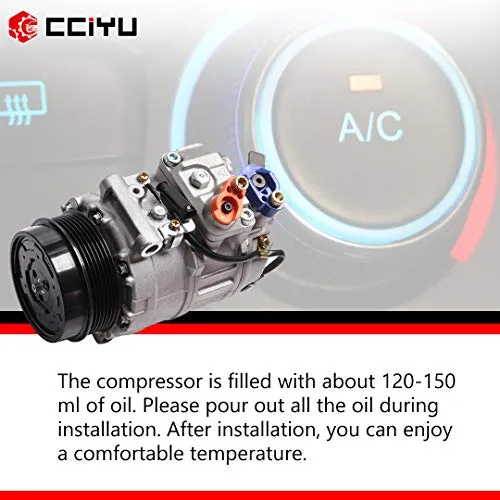 cciyu AC Compressor Fit for Mercedes-Benz S550 4.6L 5.5L 2007-2011 CO 11240C Air Conditioning Compressor Auto Repair Compressors Assembly