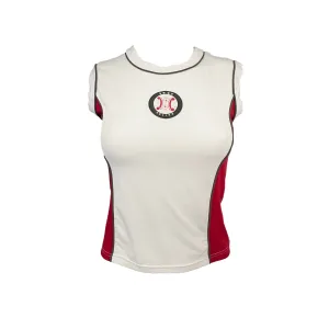 Celine White Colorblock Logo Tank Top