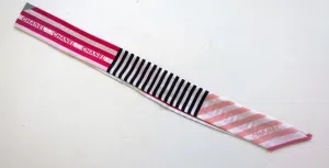 Chanel Twilly Silk Scarf Slim Bandeau Noir Rose Clair