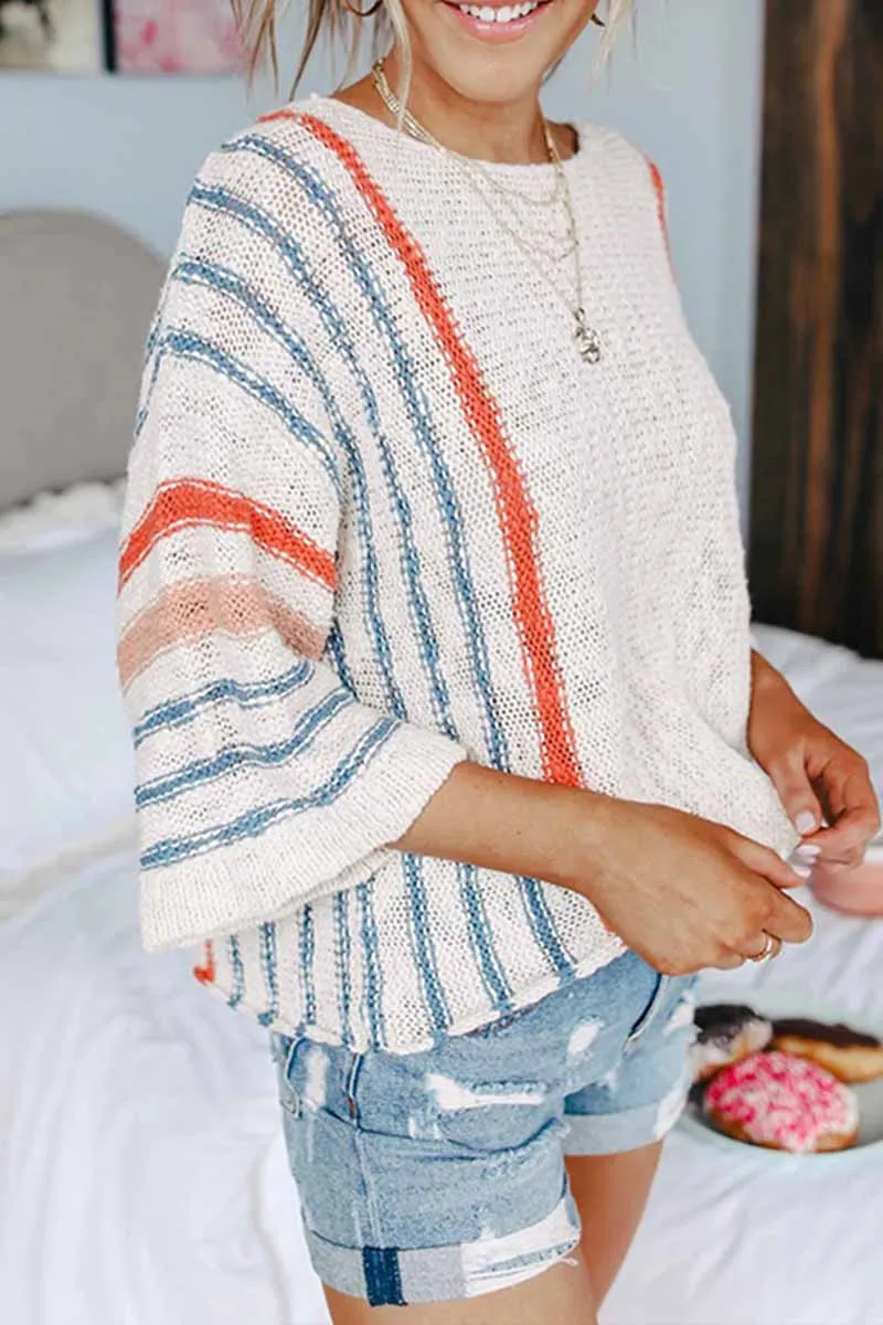 Chicindress Striped Colorblock Sweater